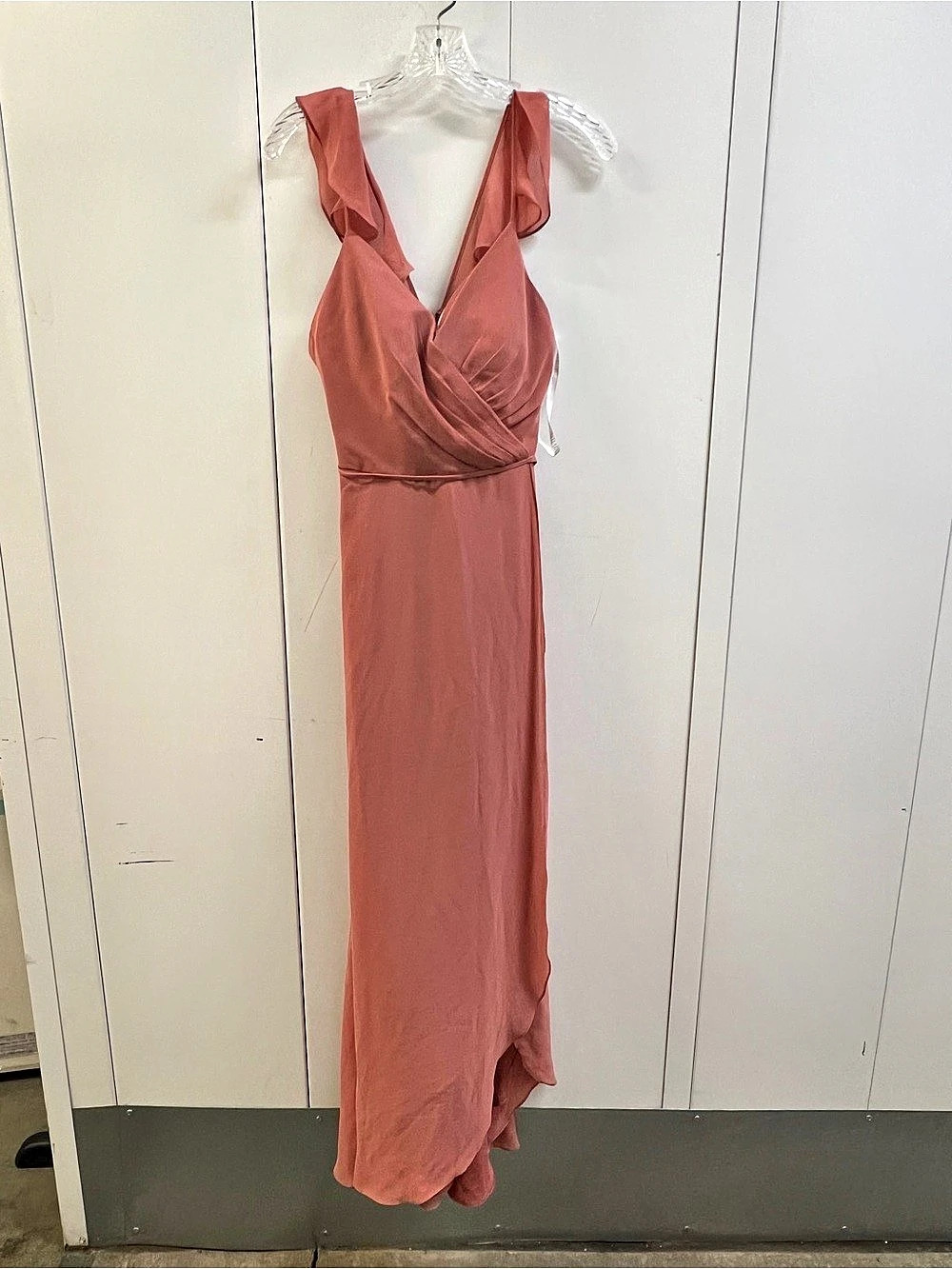 David's Bridal Pink Maxi Dress Like New